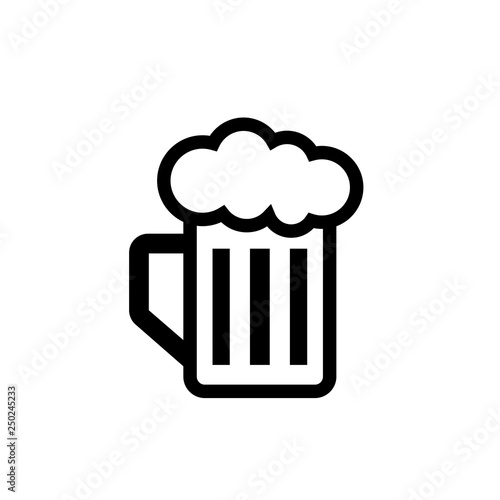 Beer mug silhouette icon. Clipart image isolated on white background