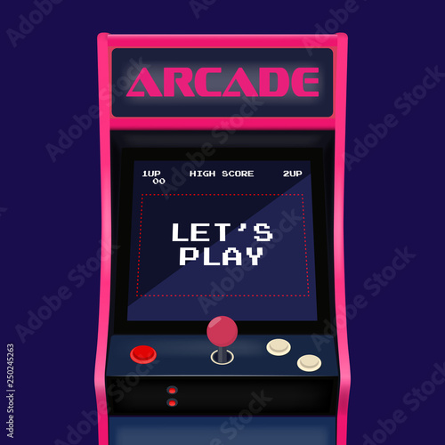 Retro arcade game machine Fotobehang