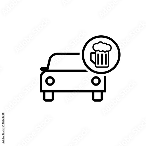 Drunk driving icon. Clipart image isolated on white background