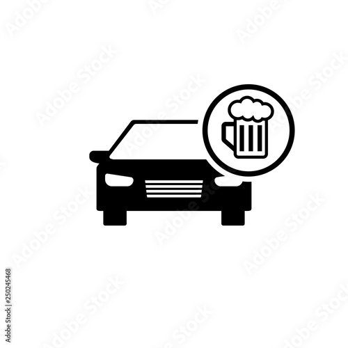 Drunk driving icon. Clipart image isolated on white background