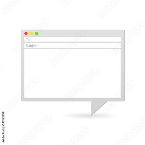 Email message winow icon. Clipart image isolated on white background