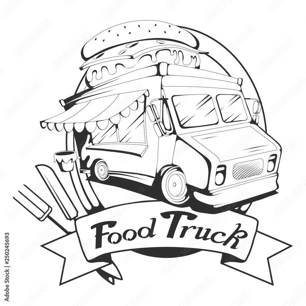 food truck logo. vector graphic to design Stock Vector | Adobe Stock