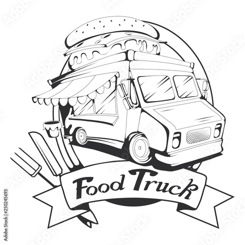 food truck logo. vector graphic to design