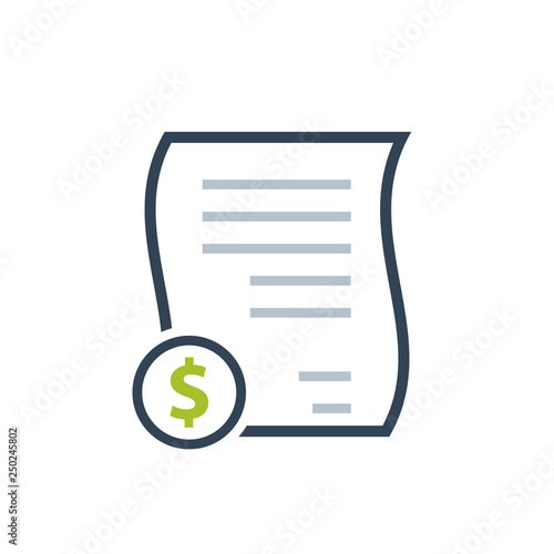 Invoice sheet icon. Clipart image isolated on white background
