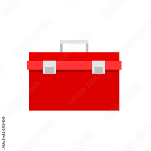 Red toolbox icon. Clipart image isolated on white background