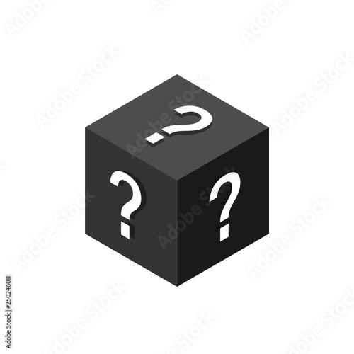 Secret product icon. Black box. Clipart image isolated on white background