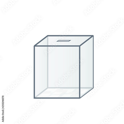 Transparent voting box icon. Clipart image isolated on white background