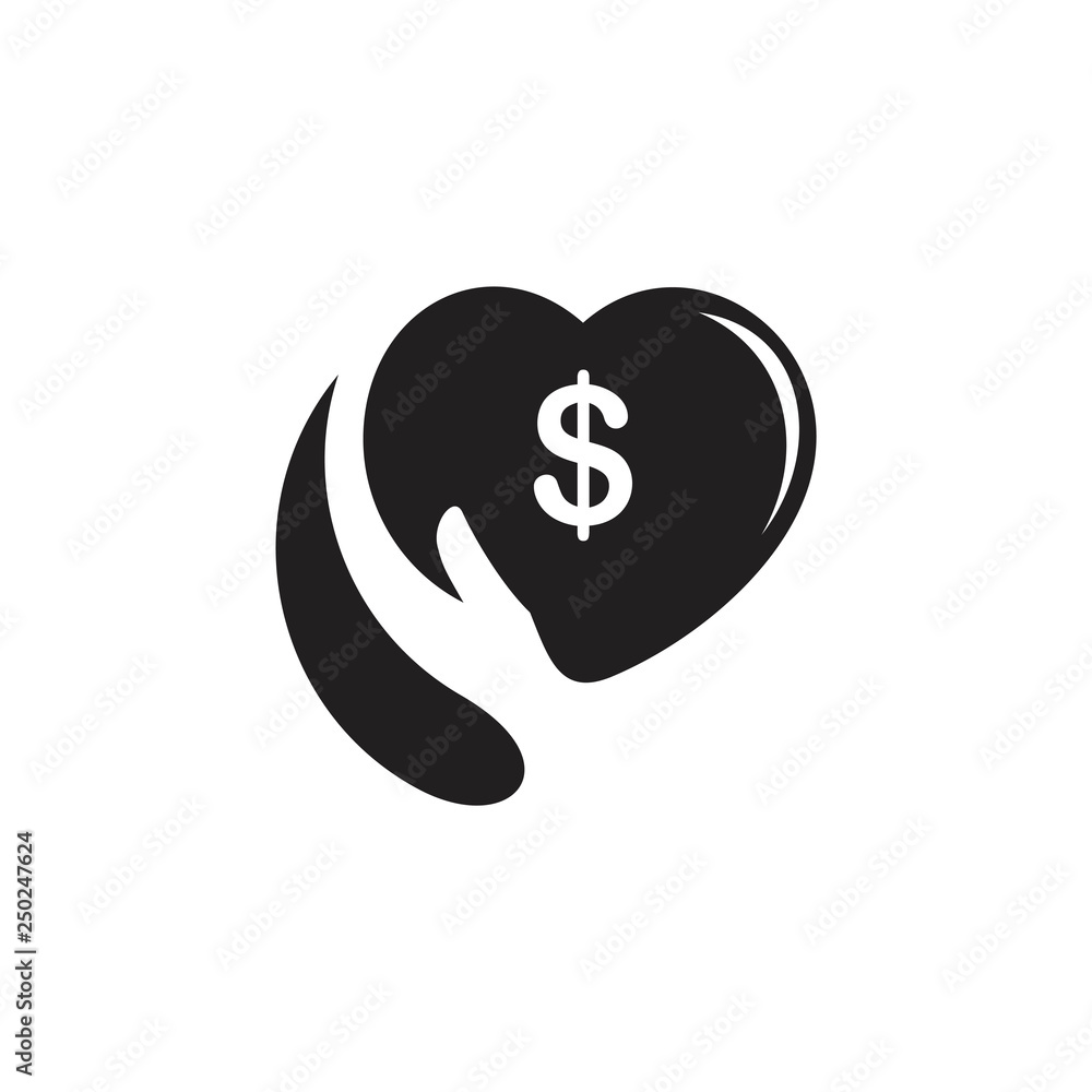 money dollar love hand care finance logo vector money dollar love hand care finance logo vector