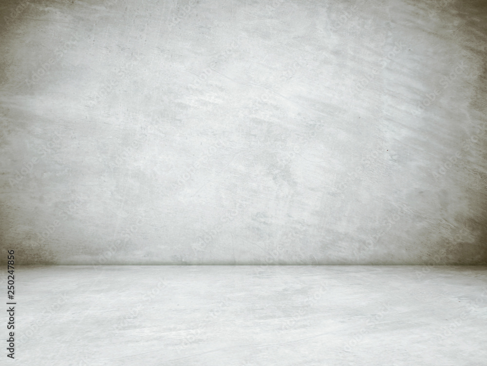 Empty gray cement room in perspective view, grunge background, vintage style, interior design, product display montage Empty gray cement room in perspective view, grunge background, vintage style, interior design, product display montage
