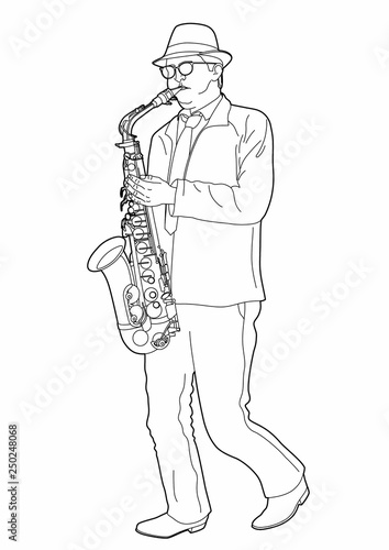 Draw of a saxophonist