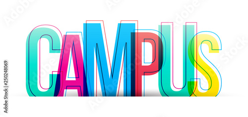 Campus colorful word isolated on a white background