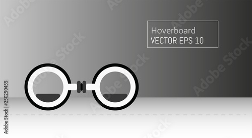 Cartoon picture with Hoverboard, Electrical hoverboard, Electrical gyroboard, Electric Scooter, Kick Scooter, Eco alternative city transport. Flat style vector illustration. Background.