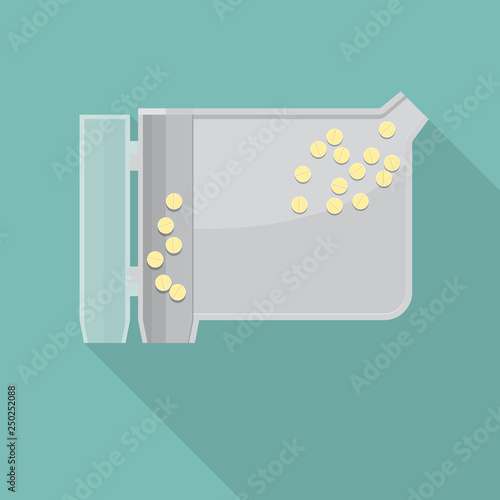 Pill counting tray vector flat design.