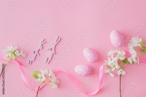 Flat lay easter composition