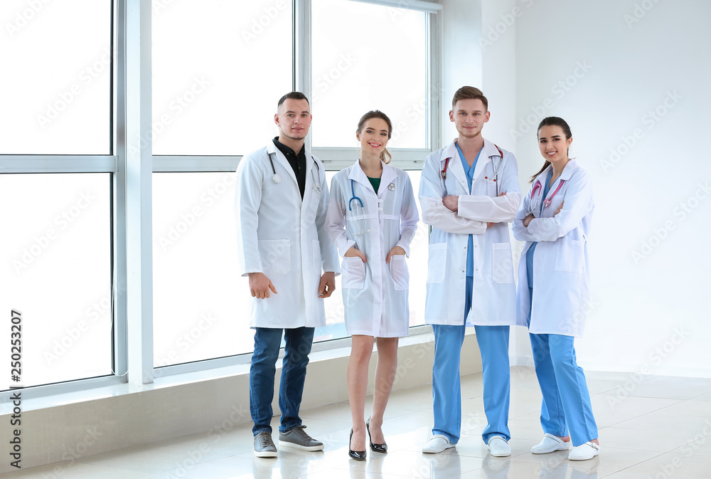 Team of young doctors in clinic