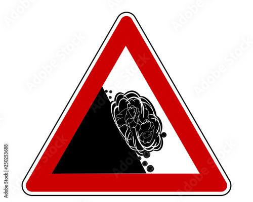 Warnschild mit Lawine