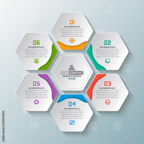 Abstract 3D Paper Infographics. Business template .Vector illustration