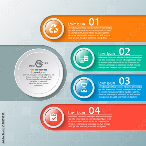 Abstract 3D Paper Infographics. Business template .Vector illustration