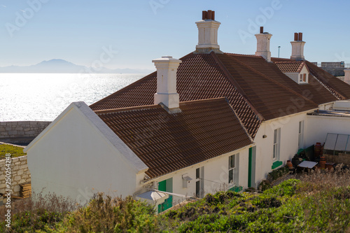 Old houses, Europa Point at Strait of Gibraltar photo