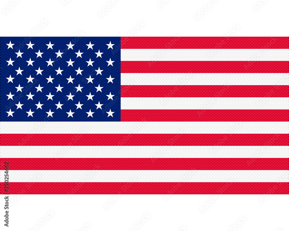 Fahne der USA auf Gewebe Fahne der USA auf Gewebe
