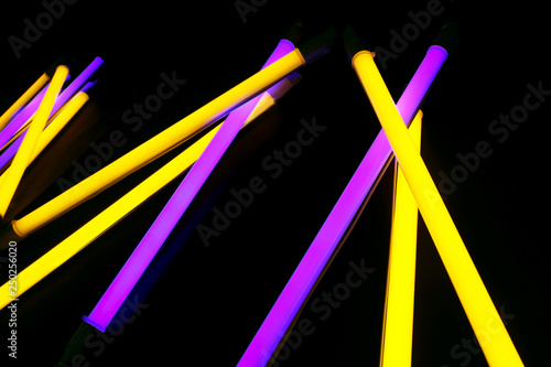 Bright neon lamps on dark b...