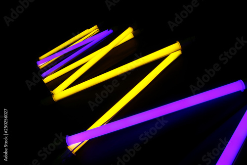 Bright neon lamps on dark b...