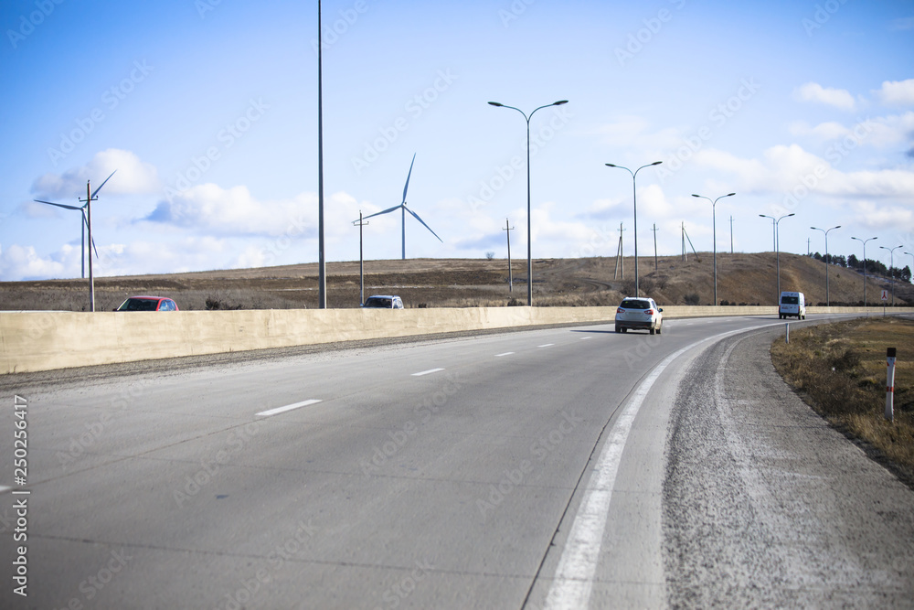 Road to the wind turbine
