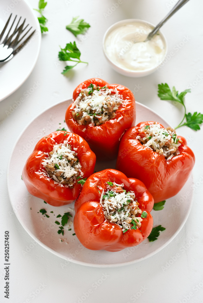 Baked stuffed red bell pepper Baked stuffed red bell pepper