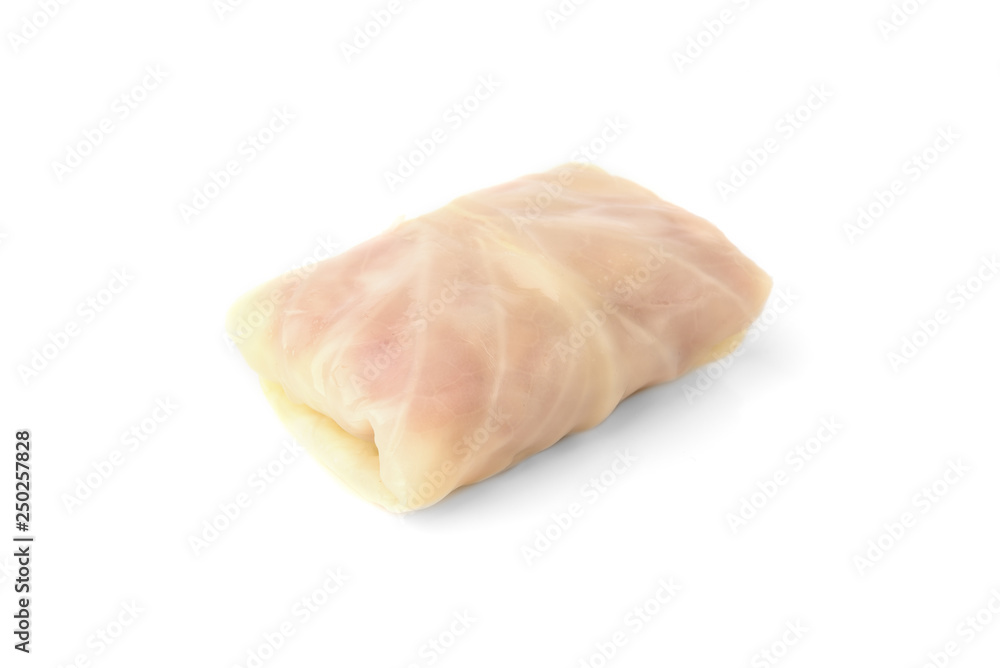 Raw stuffed cabbage isolated on white background. Raw stuffed cabbage isolated on white background.