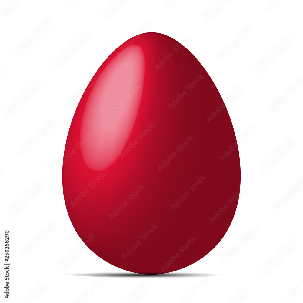 Red egg isolated on white background. Easter object template. Vector illustration Red egg isolated on white background. Easter object template. Vector illustration