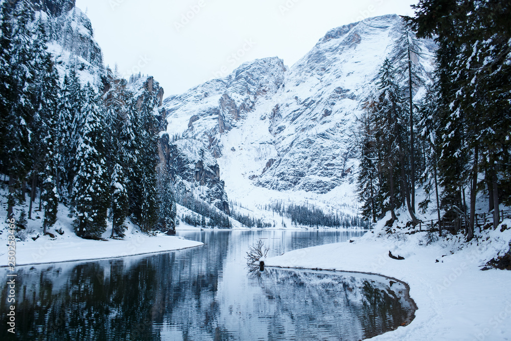 Lake Braies in Italy, Dolomites