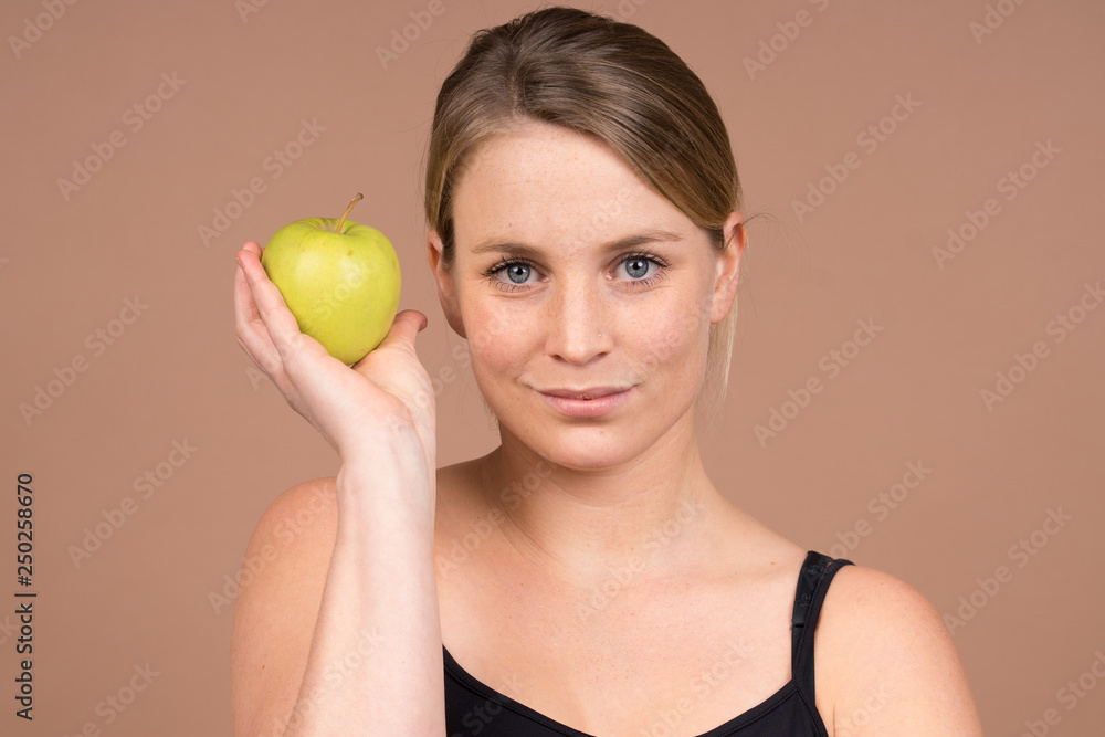 girl with an apple girl with an apple