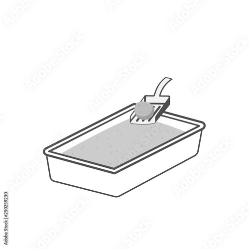 Cat litter box icon. Clipart image isolated on white background