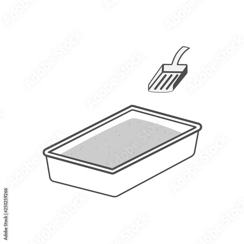 Cat litter box icon. Clipart image isolated on white background