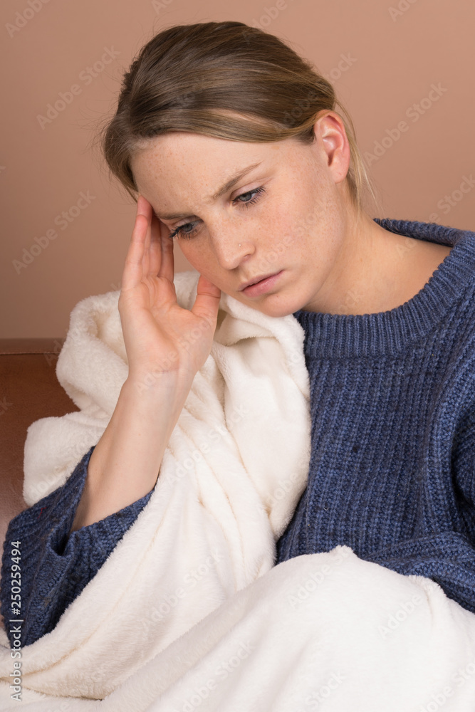 a sick girl with the cold a sick girl with the cold