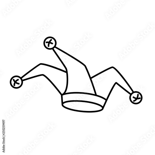 Jester hat outline icon. Clipart image isolated on white background
