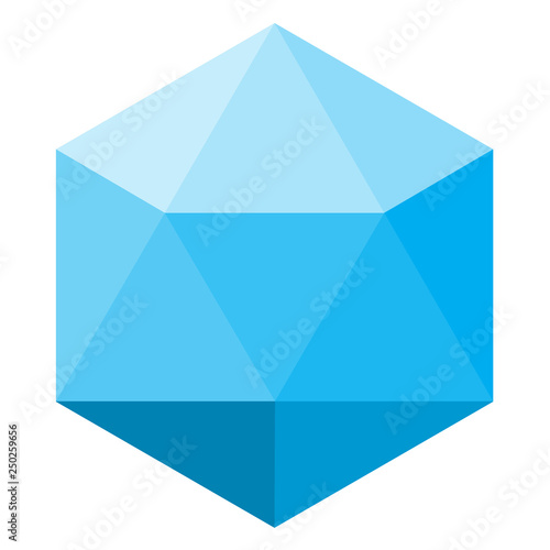 lowpoly logo on white background. flat style. lowpoly logo icon for your web site design, logo, app, UI. blue lowpoly logo symbol.