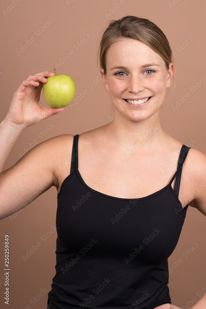girl with an apple girl with an apple