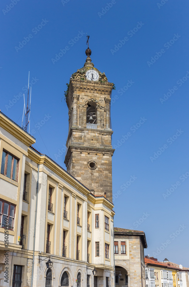 Tower of the San Vicente church in Vitoria Gasteiz, Spain