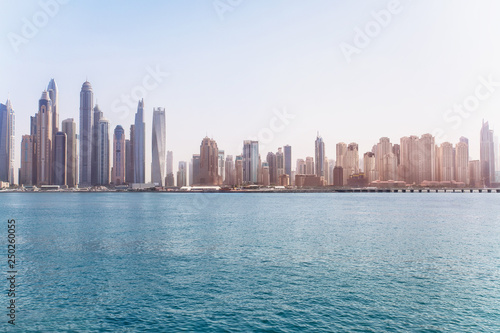 Dubai  Arab Emirates. City  buildings  water  bay