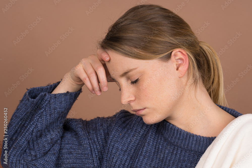 Fototapeta premium a sick girl with the cold