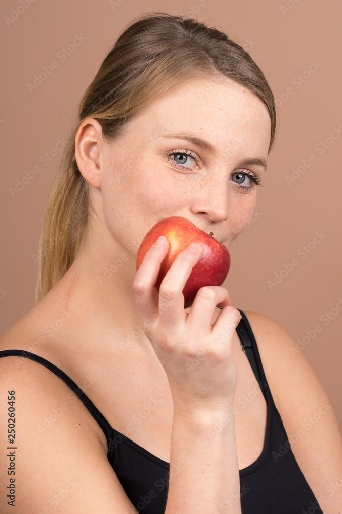 girl with an apple girl with an apple