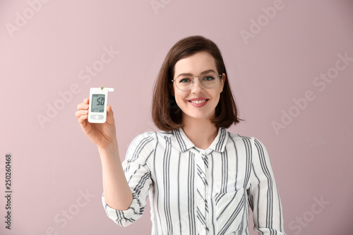 Diabetic woman with digital...