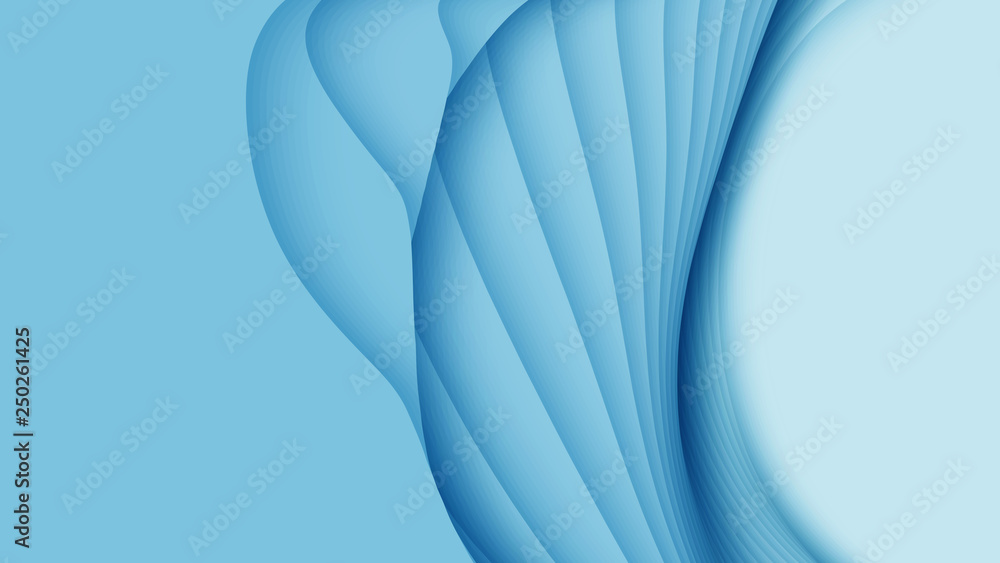 Vector 3D abstract background with paper cut shapes. Blue carving art ...