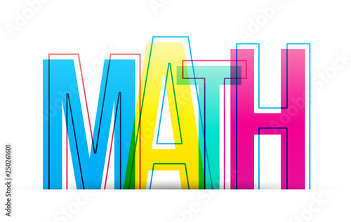 Math word vector on a white background