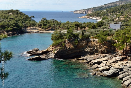 Greece, Tassos island. Sea, mountains, beautiful sunny day photo