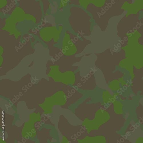 Forest camouflage of various shades of green and brown colors