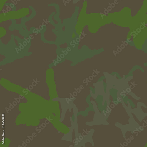 Forest camouflage of various shades of green and brown colors