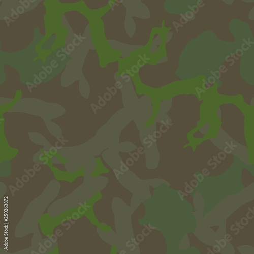 Forest camouflage of various shades of green and brown colors