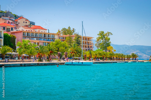 Panoramic view on beautiful city Nafplio, Greece